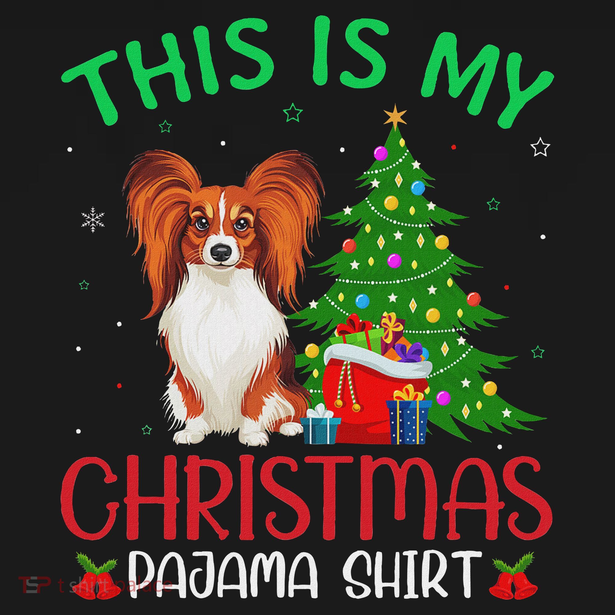Papillon Dog Ugly Xmas Party This Is My Christmas Pajama Women's Hoodie