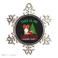 Papillon Dog Ugly Xmas Party This Is My Christmas Pajama Ornament thumb 0
