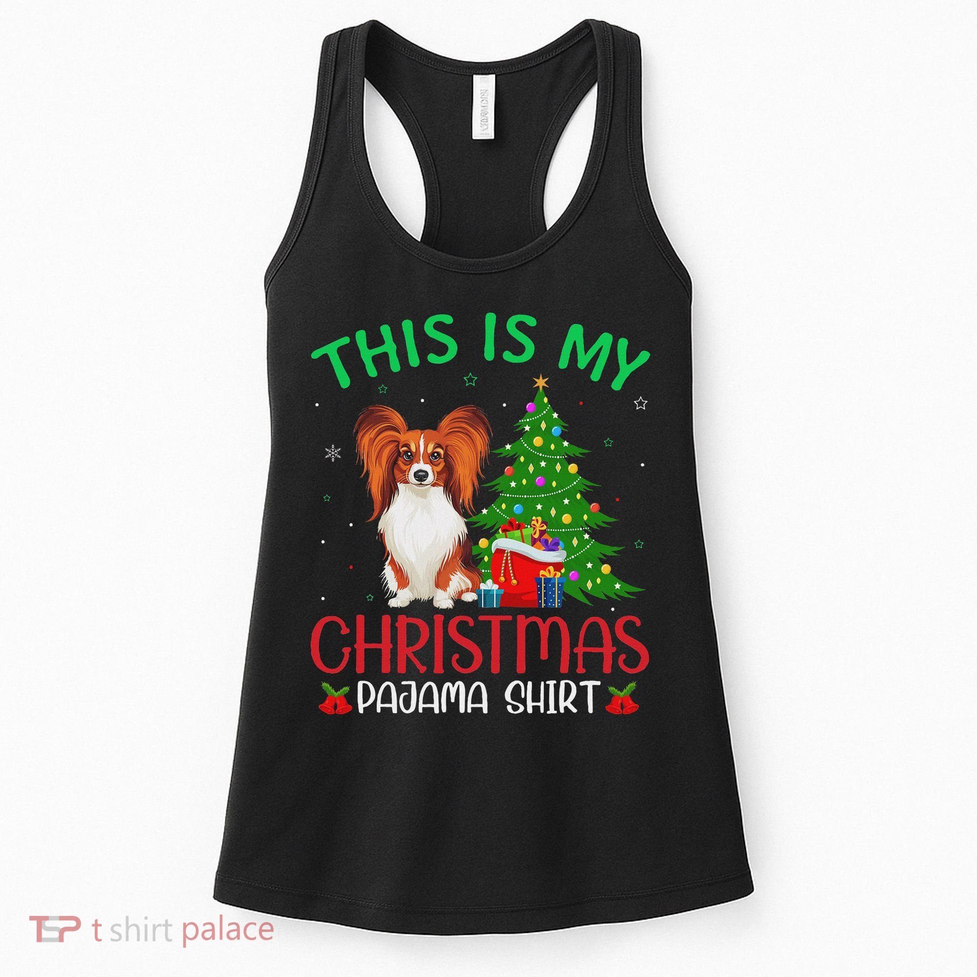 Papillon Dog Ugly Xmas Party This Is My Christmas Pajama Women's Tank Top