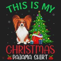 Papillon Dog Ugly Xmas Party This Is My Christmas Pajama Golf Towel thumb 3