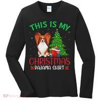 Papillon Dog Ugly Xmas Party This Is My Christmas Pajama Women's Long Sleeve Shirt thumb 0