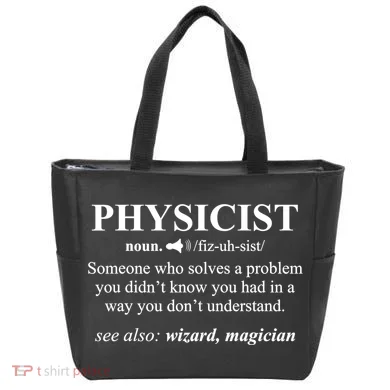 Physicist Definition Wizard Scientist Physics Tshirt Funny Tote Bag