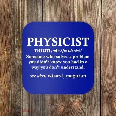 Physicist Definition Wizard Scientist Funny Physics Gift Coaster
