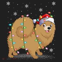 Pomeranian Dog Xmas Lighting Santa Pomeranian Christmas Gift Women's Sweatshirt thumb 2