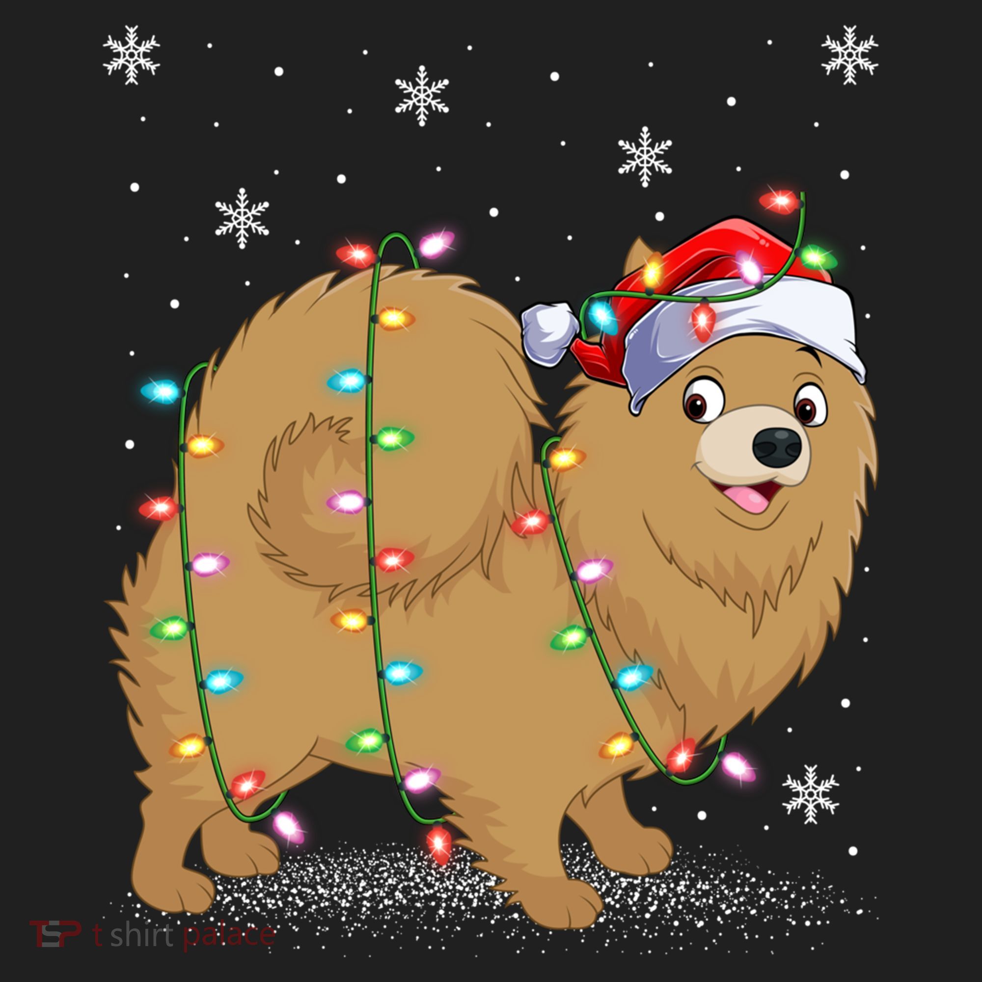 Pomeranian Dog Xmas Lighting Santa Pomeranian Christmas Gift Hat