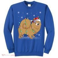 Pomeranian Dog Xmas Lighting Santa Pomeranian Christmas Gift Sweatshirt thumb 0