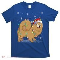 Pomeranian Dog Xmas Lighting Santa Pomeranian Christmas Gift T-Shirt thumb 0