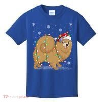 Pomeranian Dog Xmas Lighting Santa Pomeranian Christmas Gift Kids T-Shirt thumb 0
