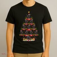 Poodle Dog Xmas Tree Lighting Poodle Christmas Tree Funny Gift T-Shirt thumb 3