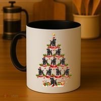 Poodle Dog Xmas Tree Lighting Poodle Christmas Tree Funny Gift Coffee Mug thumb 4