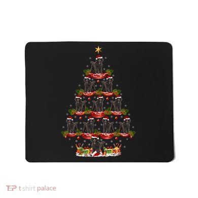 Poodle Dog Xmas Tree Lighting Poodle Christmas Tree Funny Gift Mousepad