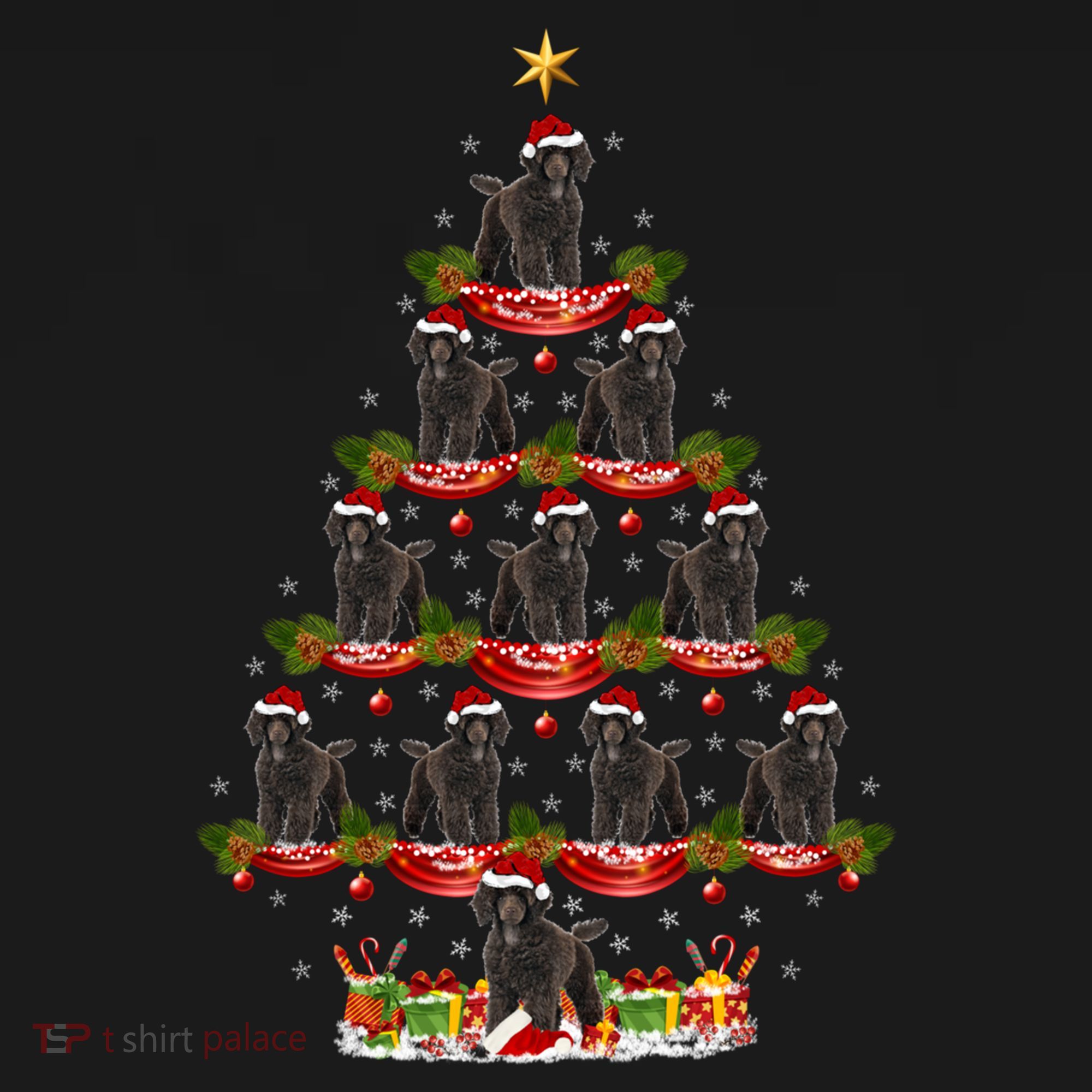 Poodle Dog Xmas Tree Lighting Poodle Christmas Tree Funny Gift Tank Top