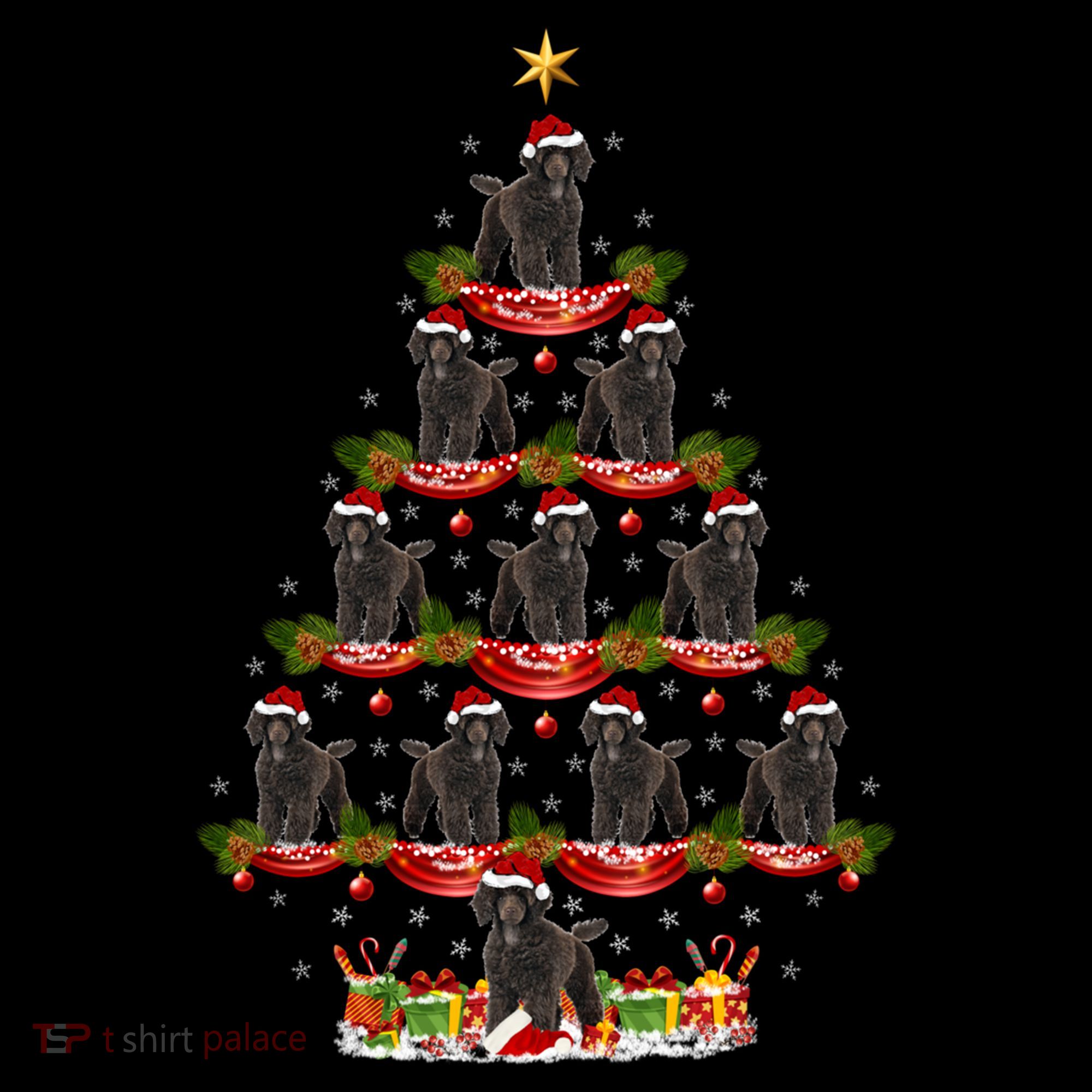 Poodle Dog Xmas Tree Lighting Poodle Christmas Tree Funny Gift Visor