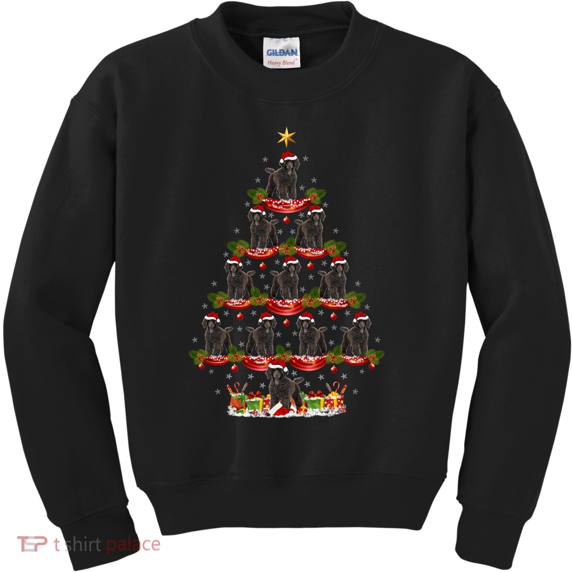 Poodle Dog Xmas Tree Lighting Poodle Christmas Tree Funny Gift Kids Sweatshirt