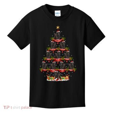 Poodle Dog Xmas Tree Lighting Poodle Christmas Tree Funny Gift Kids T-Shirt