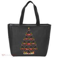 Poodle Dog Xmas Tree Lighting Poodle Christmas Tree Funny Gift Tote Bag thumb 0