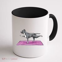 Pitbull Doing Yoga Funny Pitbull Dog Lover Yogi Teacher Coffee Mug thumb 1