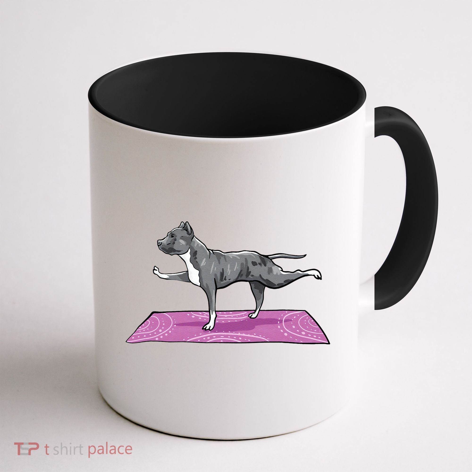 Pitbull Doing Yoga Funny Pitbull Dog Lover Yogi Teacher Coffee Mug