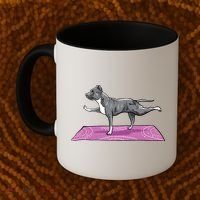 Pitbull Doing Yoga Funny Pitbull Dog Lover Yogi Teacher Coffee Mug thumb 2