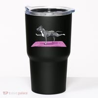 Pitbull Doing Yoga Funny Pitbull Dog Lover Yogi Teacher Tumbler thumb 0