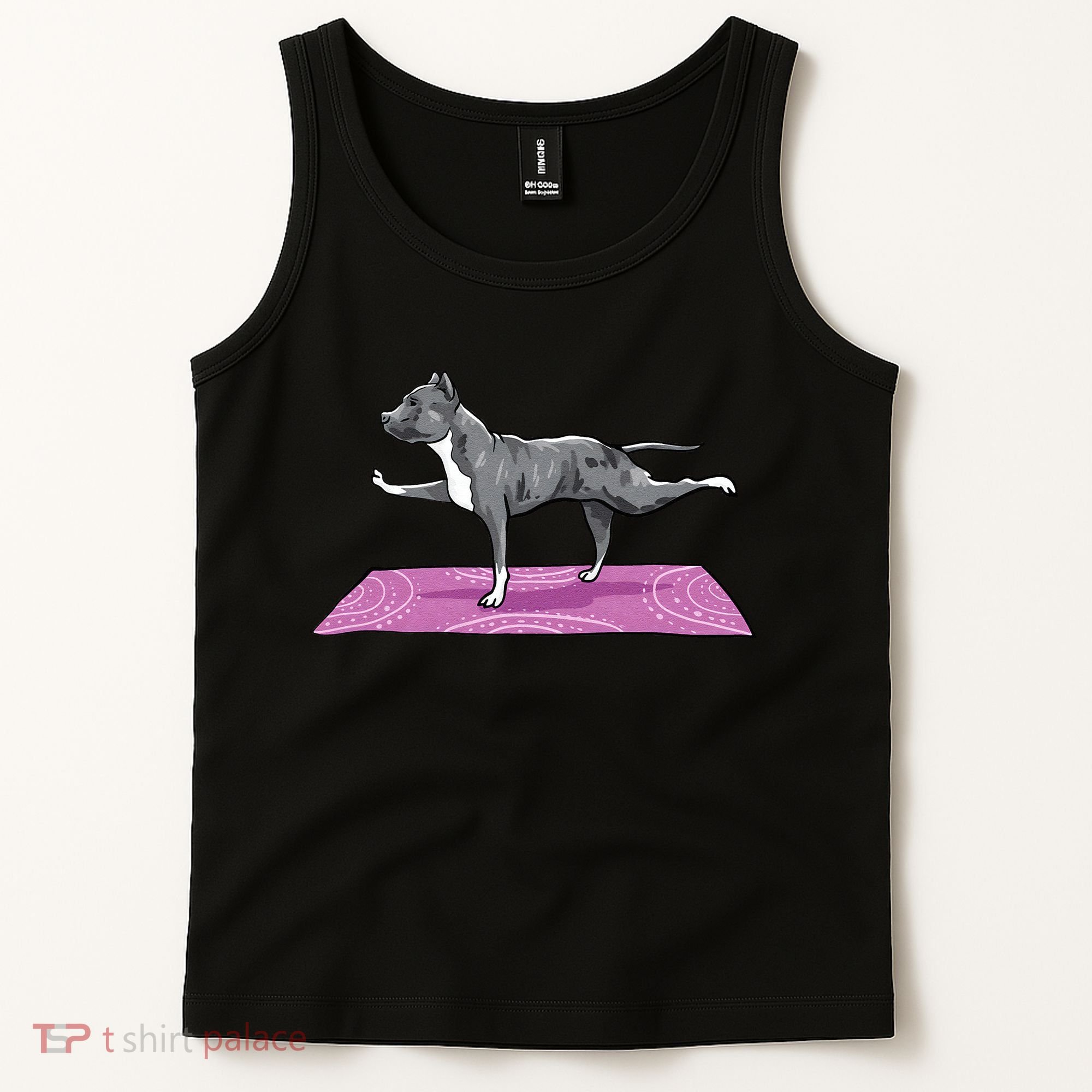 Pitbull Doing Yoga Funny Pitbull Dog Lover Yogi Teacher Tank Top