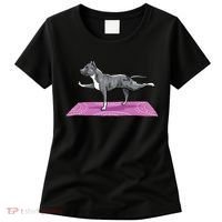 Pitbull Doing Yoga Funny Pitbull Dog Lover Yogi Teacher Women's T-Shirt thumb 0