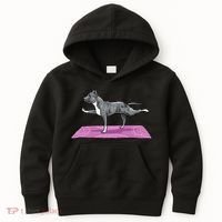 Pitbull Doing Yoga Funny Pitbull Dog Lover Yogi Teacher Kids Hoodie thumb 0