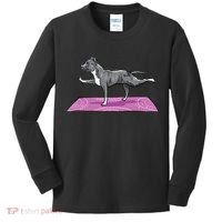 Pitbull Doing Yoga Funny Pitbull Dog Lover Yogi Teacher Kids Long Sleeve Shirt thumb 0