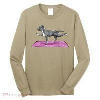 Pitbull Doing Yoga Funny Pitbull Dog Lover Yogi Teacher Long Sleeve Shirt thumb 0