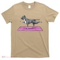 Pitbull Doing Yoga Funny Pitbull Dog Lover Yogi Teacher T-Shirt thumb 0