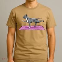 Pitbull Doing Yoga Funny Pitbull Dog Lover Yogi Teacher T-Shirt thumb 3
