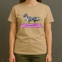 Pitbull Doing Yoga Funny Pitbull Dog Lover Yogi Teacher T-Shirt thumb 4
