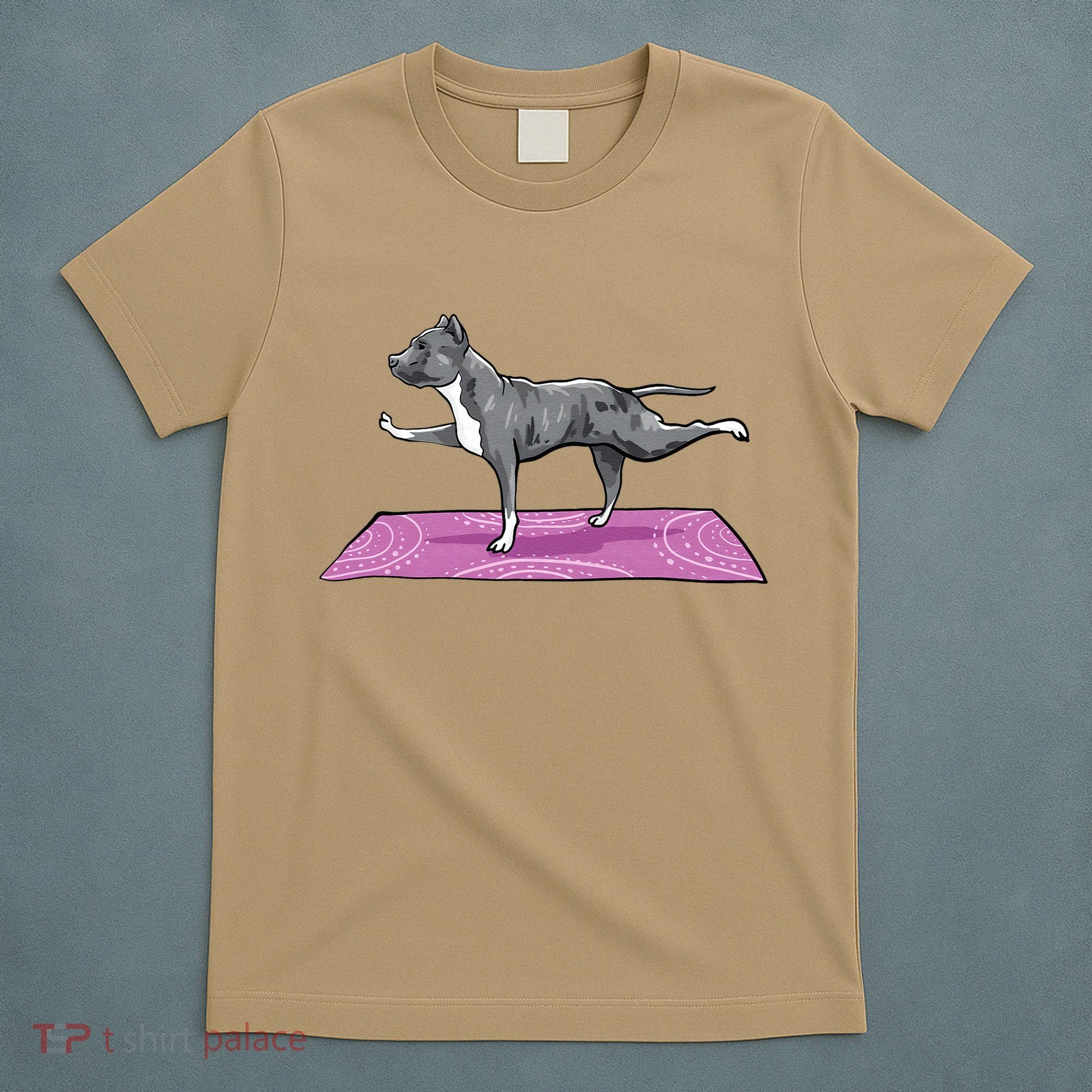 Pitbull Doing Yoga Funny Pitbull Dog Lover Yogi Teacher T-Shirt