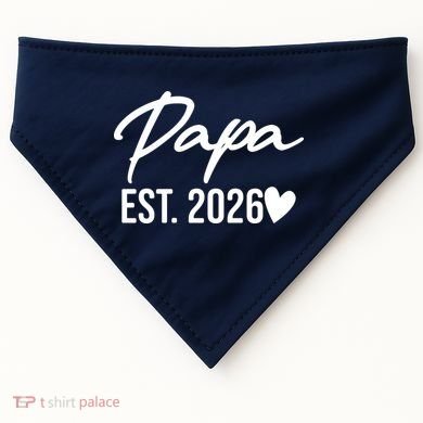 Papa EST 2026 USA-Made Doggie Bandana