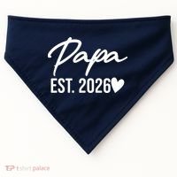 Papa EST 2026 USA-Made Doggie Bandana thumb 0