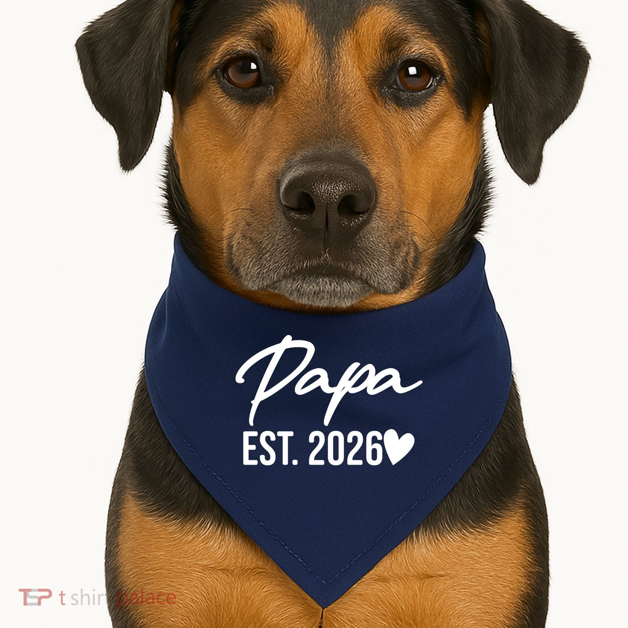 Papa EST 2026 USA-Made Doggie Bandana