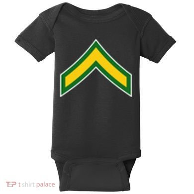 Private E 2 Mlitary Badge Baby Bodysuit