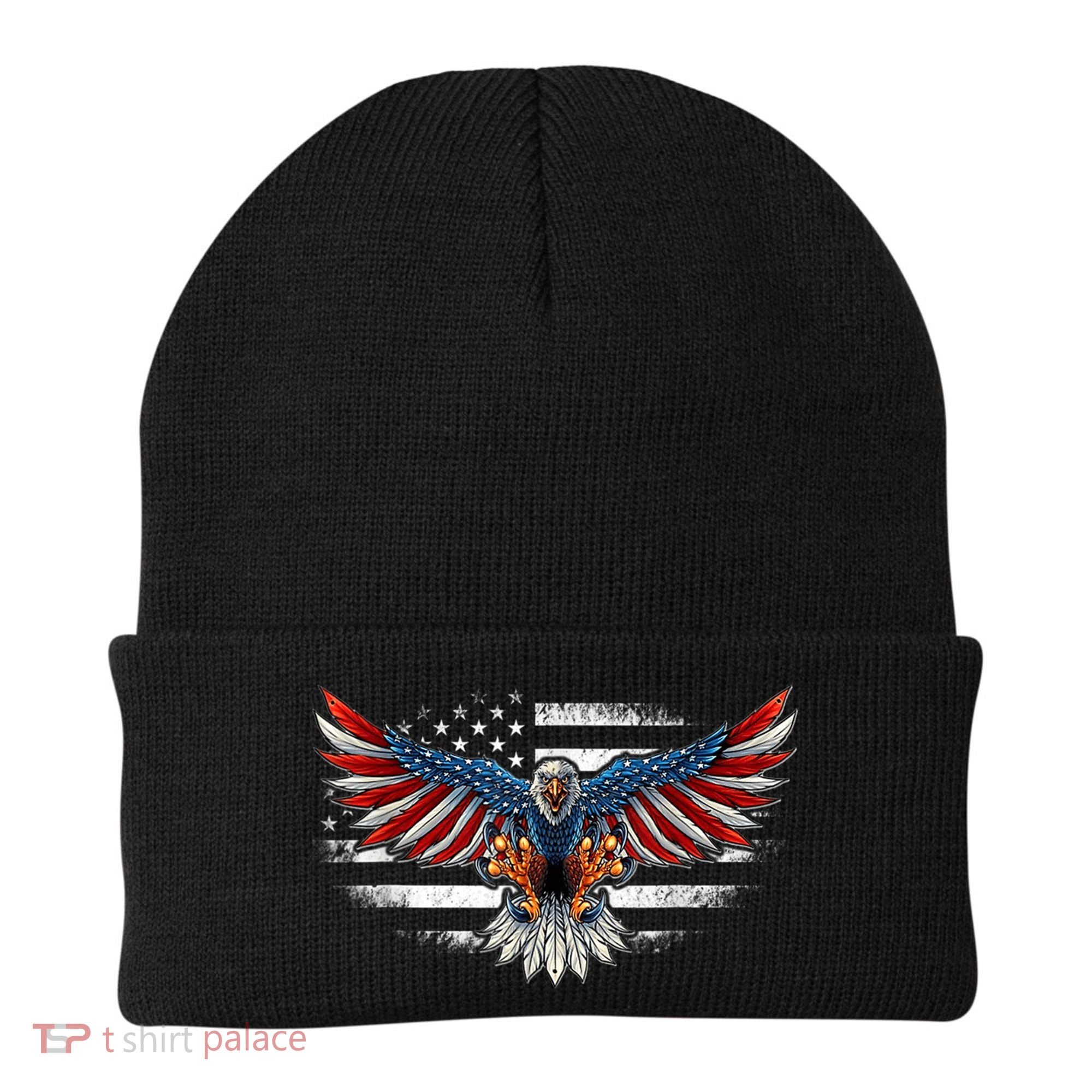 Patriotic Eagle 4th Of July Usa American Flag Funny Gift Beanie