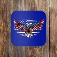 Patriotic Eagle 4th Of July Usa American Flag Funny Gift Coaster thumb 0