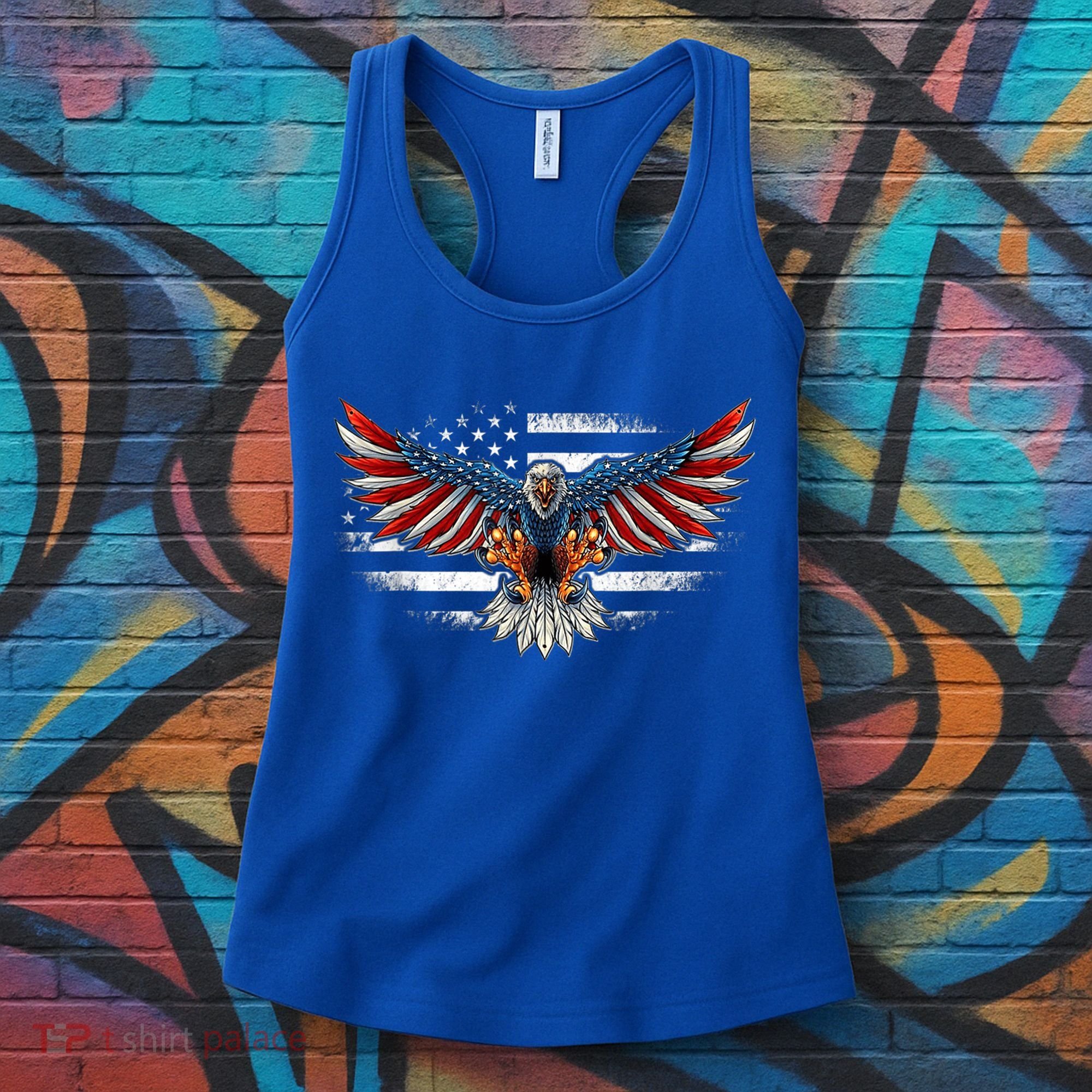 Patriotic Eagle 4th Of July Usa American Flag Funny Gift Women's Tank Top