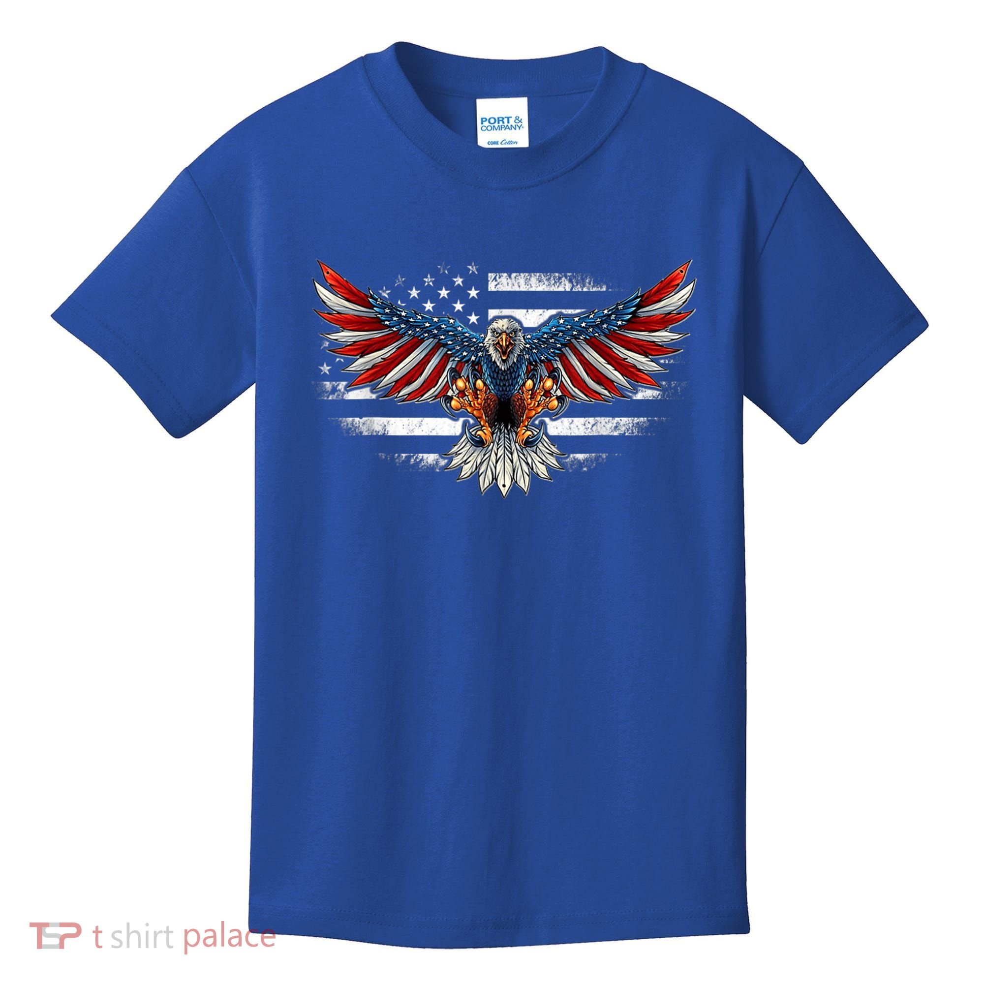 Patriotic Eagle 4th Of July Usa American Flag Funny Gift Kids T-Shirt