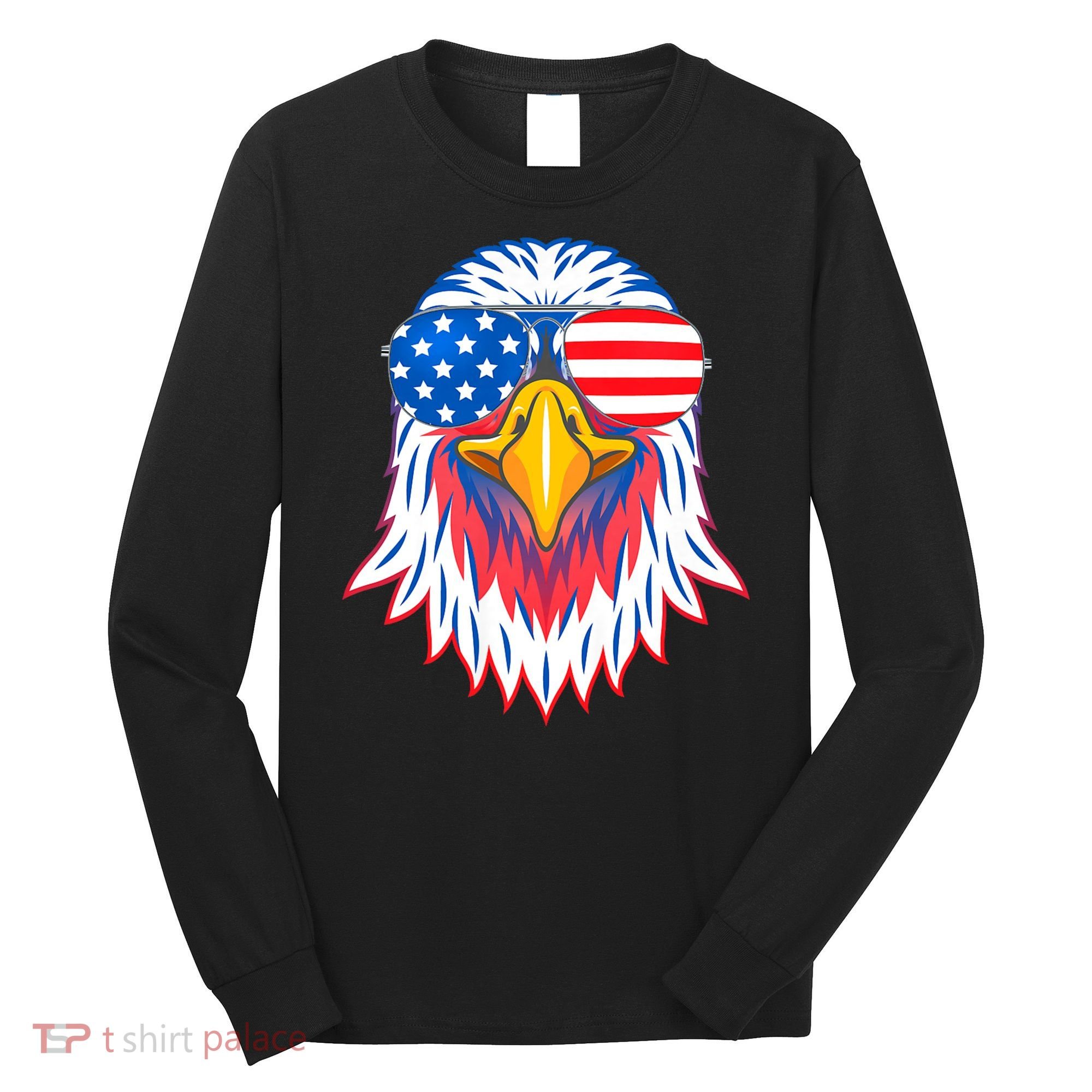 Patriotic Eagle 4th Of July Usa American Flag Pride Long Sleeve Shirt