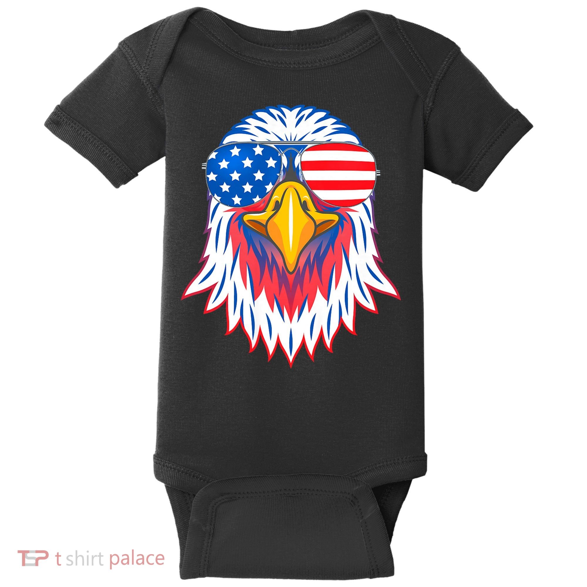 Patriotic Eagle 4th Of July Usa American Flag Pride Baby Bodysuit