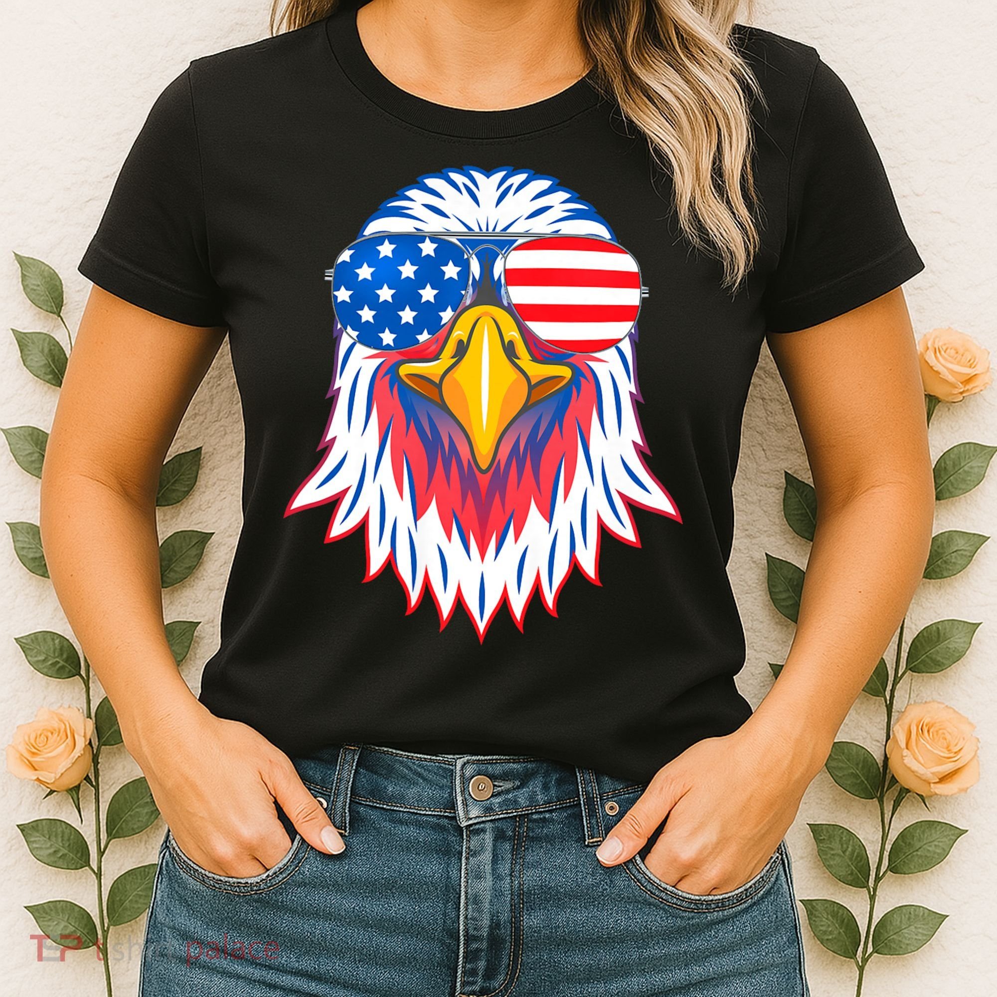 Patriotic Eagle 4th Of July Usa American Flag Pride Women's T-Shirt