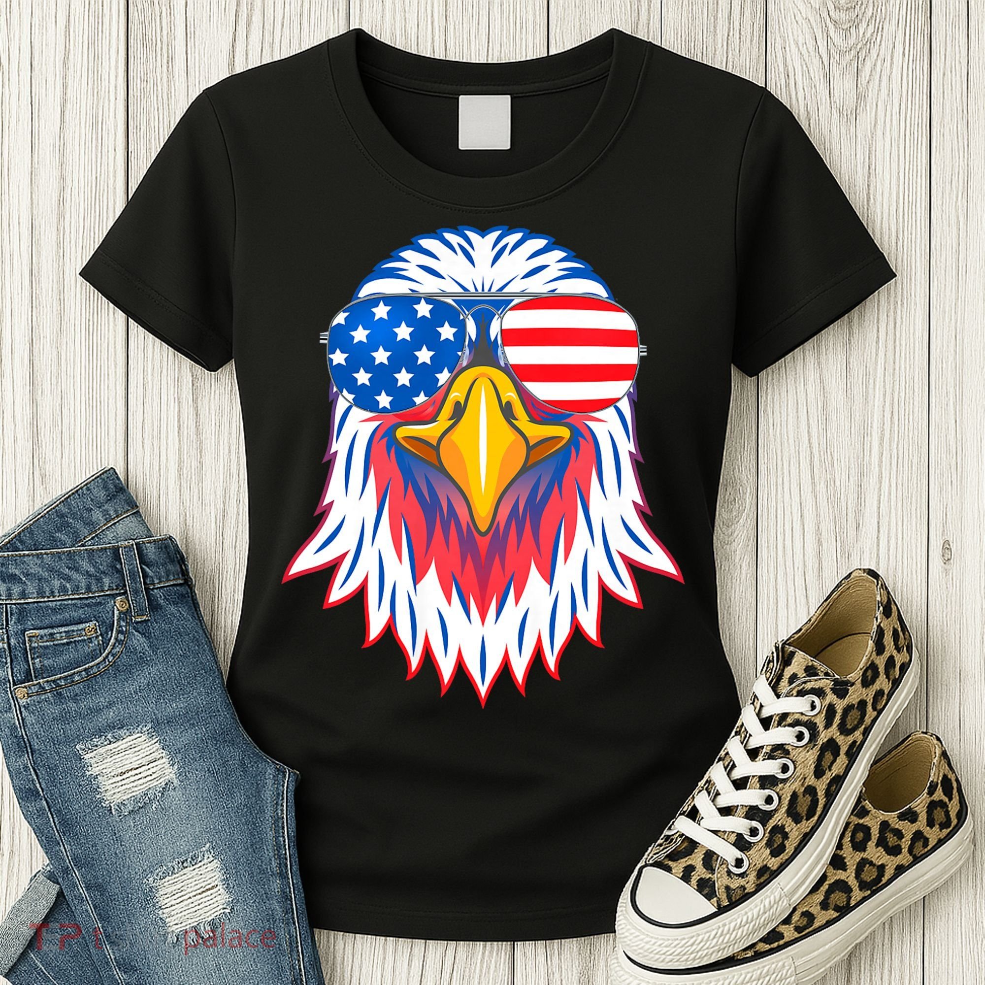 Patriotic Eagle 4th Of July Usa American Flag Pride Women's T-Shirt