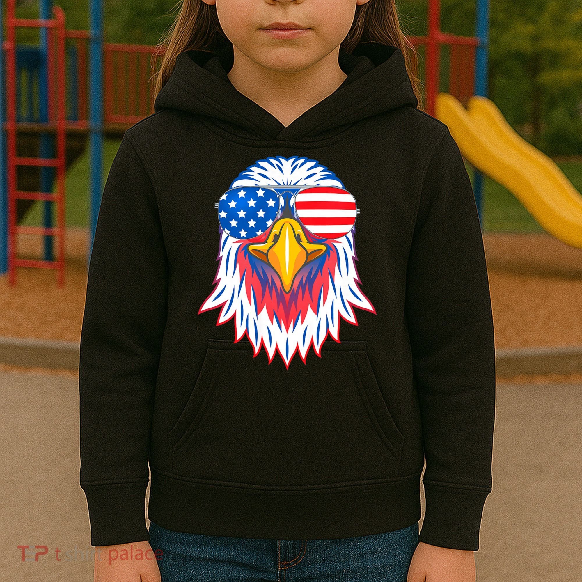 Patriotic Eagle 4th Of July Usa American Flag Pride Kids Hoodie