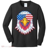 Patriotic Eagle 4th Of July Usa American Flag Pride Kids Long Sleeve Shirt thumb 0