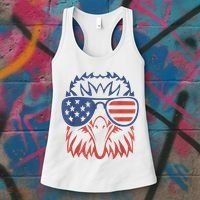 Patriotic Eagle 4th Of July Usa American Flag Patriotic Eagle Tees 4th Of July Women's Tank Top thumb 3