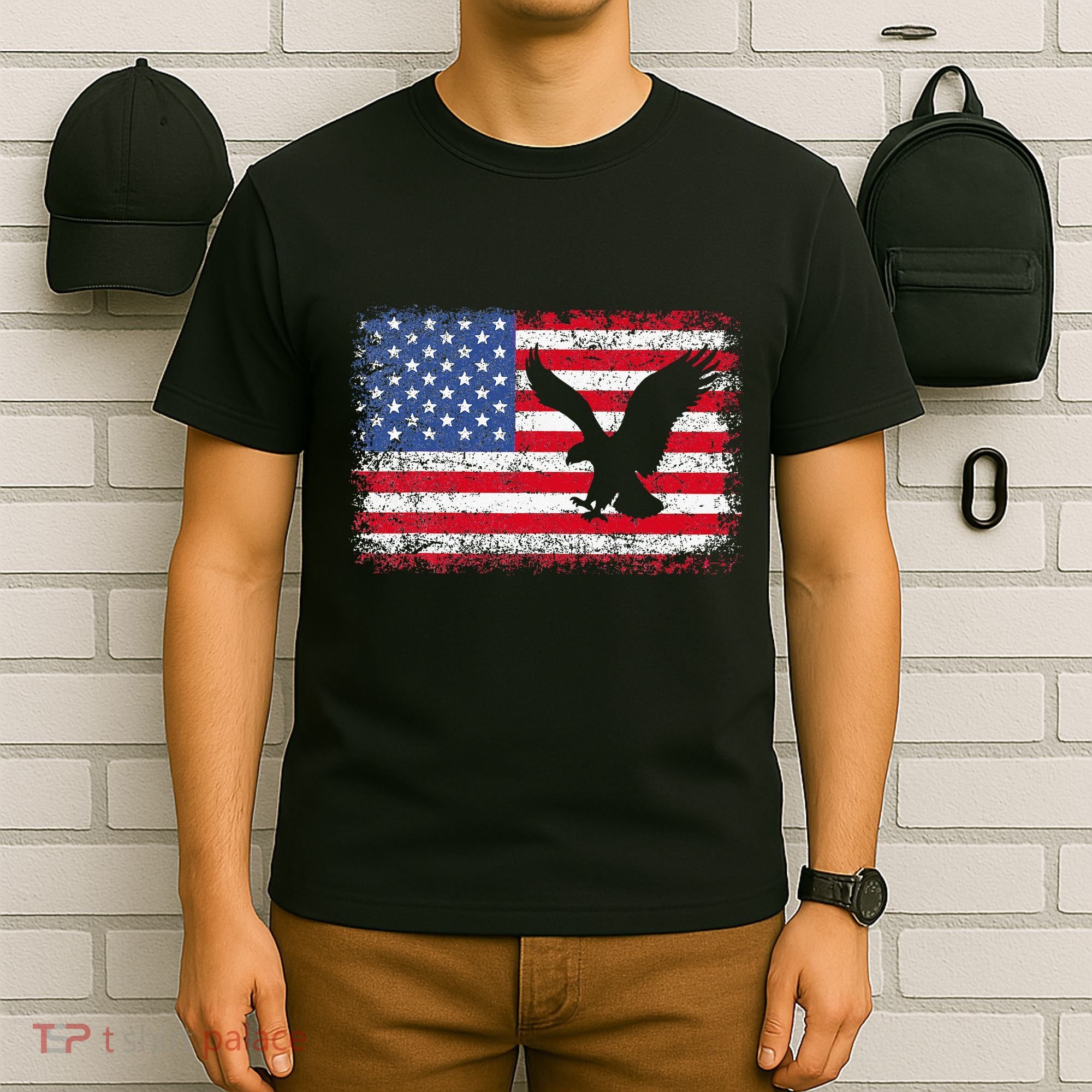 Patriotic Eagle 4th Of July Usa American Flag T-Shirt