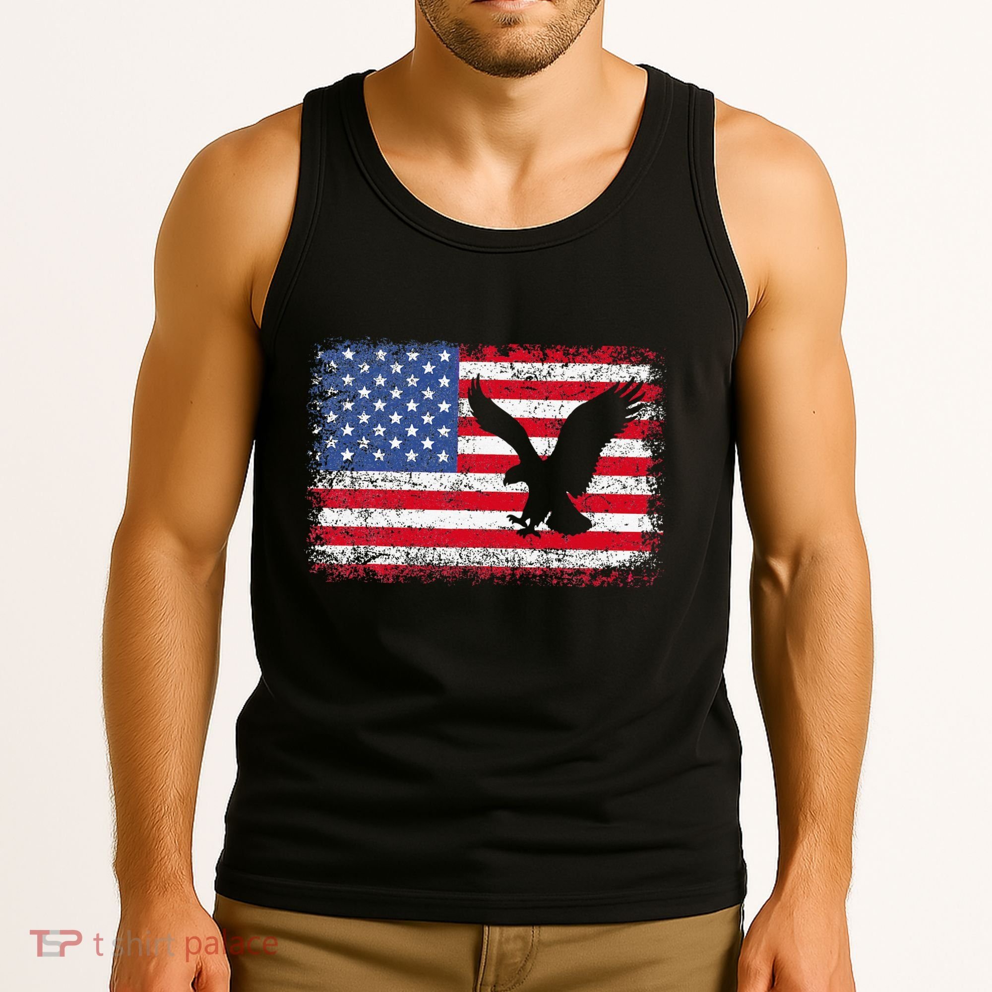 Patriotic Eagle 4th Of July Usa American Flag Tank Top